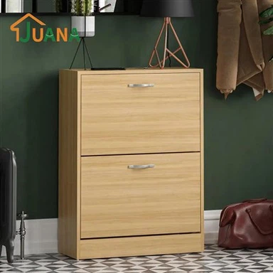 Kabinet Kasut Kayu Dua Lapisan